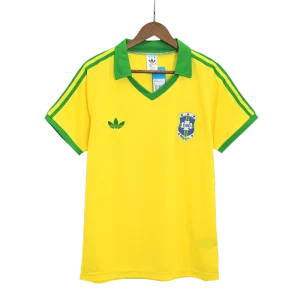 Brazil Nation Home Soccer Retro Yellow Jersey 1977