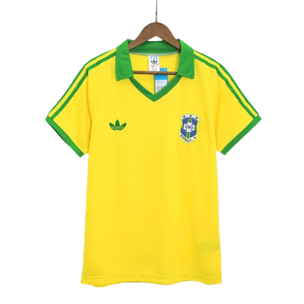 Brazil Nation Home Soccer Retro Yellow Jersey 1977