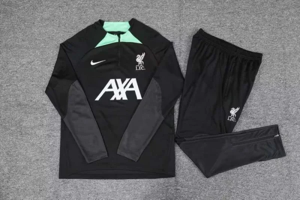 Liverpool Half-Pull Training Suit Black Jersey 2023/2024