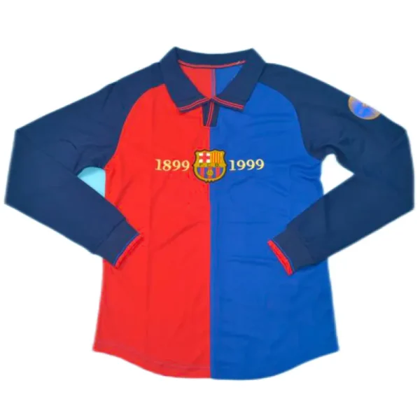 1999/00 Barcelona Retro Home Long Sleeve Jersey