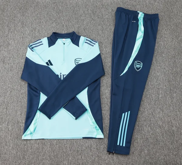 Arsenal Half-Pull Training Suit Baby Blue Football Shirt 2024/2025