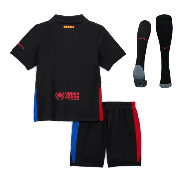 Barcelona Away Custom Full Soccer Kids Kit 2024-25 - Spotify Logo Without Text