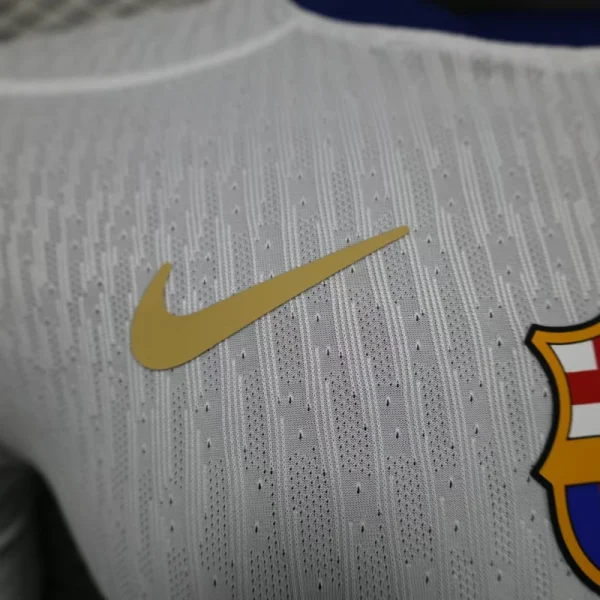 2025-26 Barcelona Home Player Version Shirt White Jersey Without Spofity Text