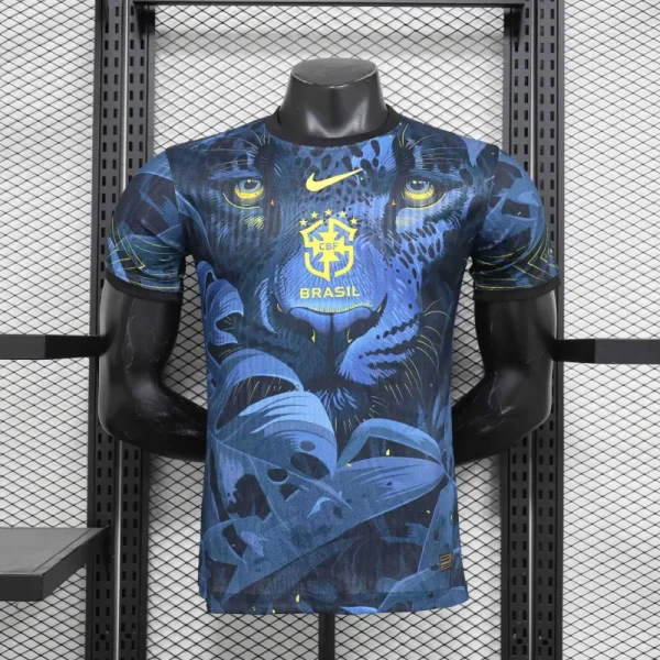 Brazil Nation 24/25 Panther Eyes Player Special Edition Blue Football Jersey