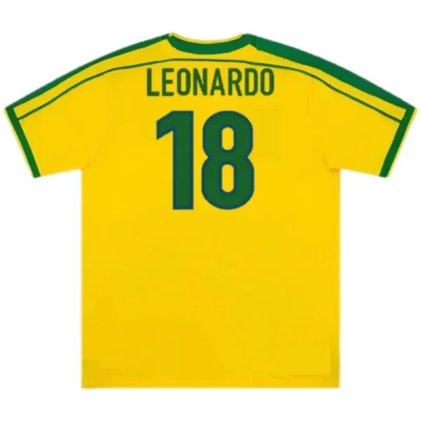 Brazil Nation Retro Ronaldo #9 Rivaldo #10 Cafu #2 Leonardo #18 R.carlos #6 Denilson #19 Jersey Home World Cup 1998