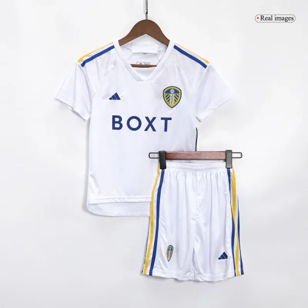2023/24 Kids Leeds United Home Kit Jersey+Shorts
