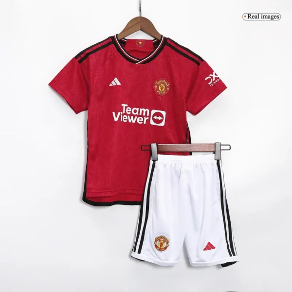 2023/24 Kids Manchester United Home Jersey Kit