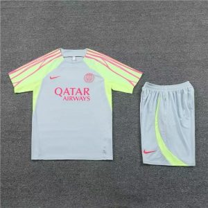24/25 Paris Saint Germain football training suit short sleeved adult children's set sportswear pre match warm-up suit