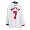 1998 England World Cup Home Retro Jersey Long Sleeve #7 BACKHAM #20 OWEN