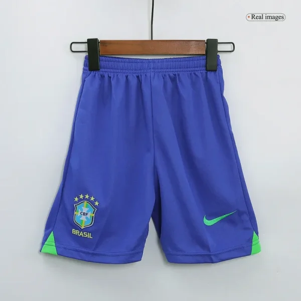 Brazil Kids World Cup 2022 Soccer Jersey Home Kit(Jersey+Shorts)
