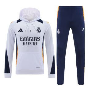 2024-25 Real Madrid Zipper Sweatshirt Kit(Top+Pants) White