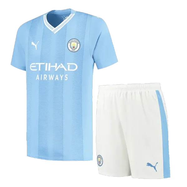 Manchester City Home Jersey Kit(Shirt+Shorts) 2023/24