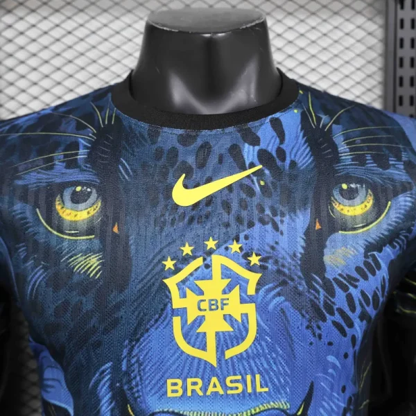 Brazil Nation 24/25 Panther Eyes Player Special Edition Blue Football Jersey