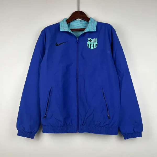 2023-2024 Barcelona Reversible Windbreaker Blue Soccer Jersey 1:1 Thai Quality