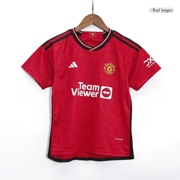 2023/24 Kids Manchester United Home Jersey Kit