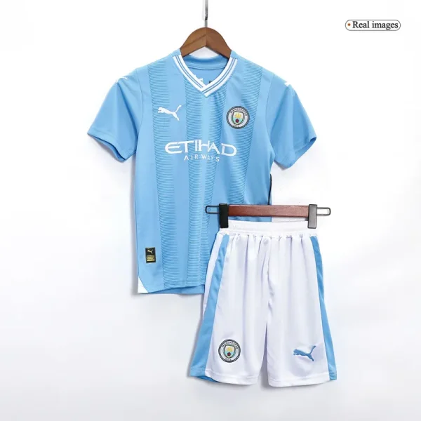 Kids Manchester City Home Jersey Kit 2023/24