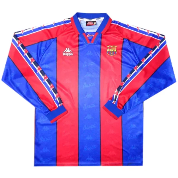 1996/97 Barcelona Ronaldo #9 Retro Long Sleeve Home Jersey