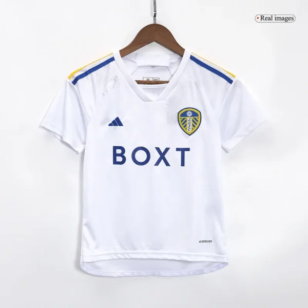 2023/24 Kids Leeds United Home Kit Jersey+Shorts