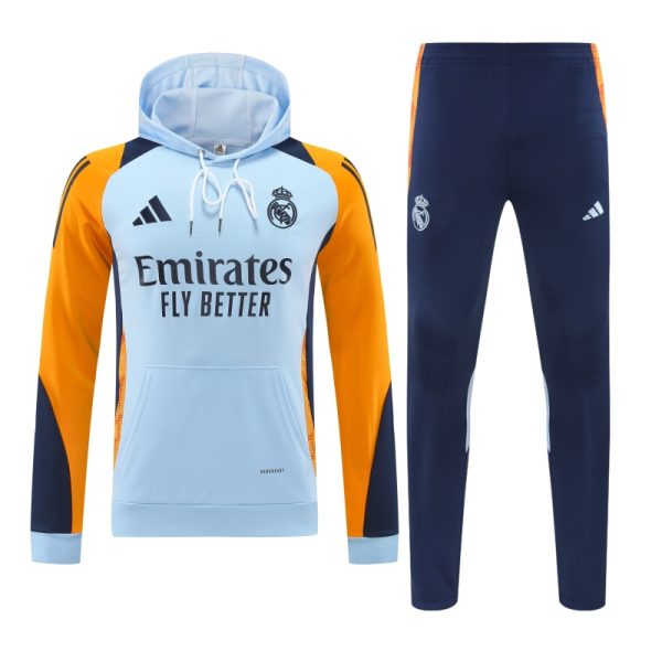 2024-25 Real Madrid Zipper Sweatshirt Kit(Top+Pants) White