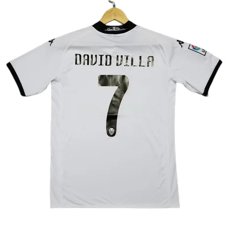 2009/10 Valencia VICENTE #14 DAVID VILLA #7 Retro Jersey Home 2009/10