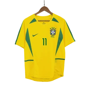 RONALDINHO #11 Brazil Retro Jersey Home Soccer Shirt 2002-03