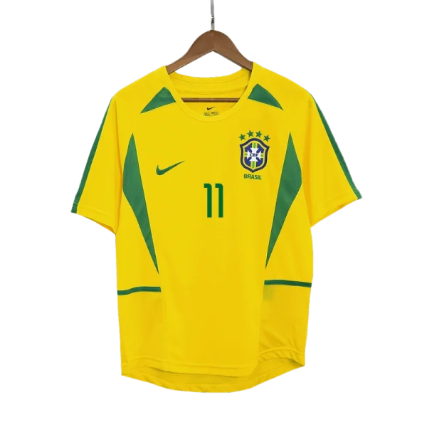 RONALDINHO #11 Brazil Retro Jersey Home Soccer Shirt 2002-03