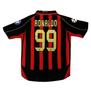 2006/07 AC Milan Ronaldo #99 Maldini #3 Kak¨¤ #22 Retro Jersey Home Replica