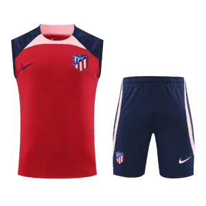 Atletico Madrid Sleeveless Training Kit (Top+Shorts) Red 2023-24