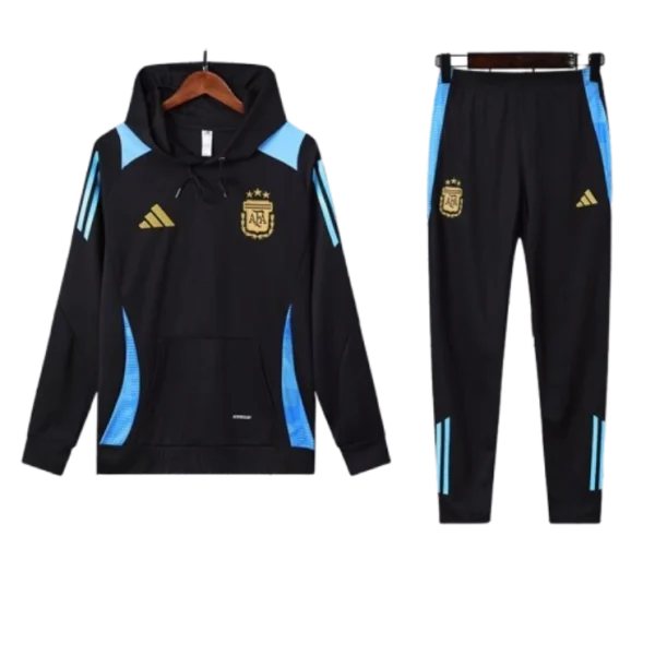 Argentina Nation 2024-25 Hooded Black Training Tracksuit Kits