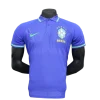 Brazil Nike Men's 2024 Slim Fit POLO Shirt - Blue