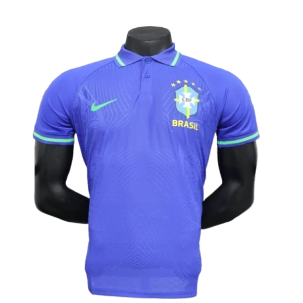 Brazil Nike Men's 2024 Slim Fit POLO Shirt - Blue