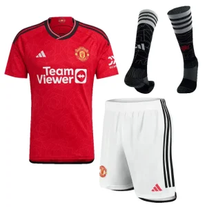 2023/24 Manchester United Home Whole Kit Jersey+Shorts+Socks