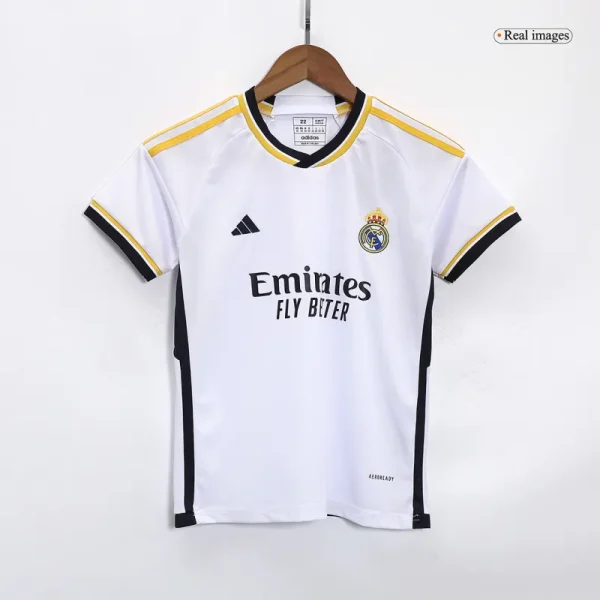 2023/24 Kids Real Madrid Home Whole Kit(Jersey+Shorts+Socks)