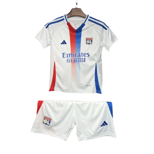 24-25 Olympique Lyonnais Home Kids Kit Jersey+Shorts