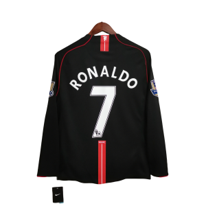 07-08 Retro Long Sleeve Manchester United #7 Ronaldo Third  Away Soccer Jersey