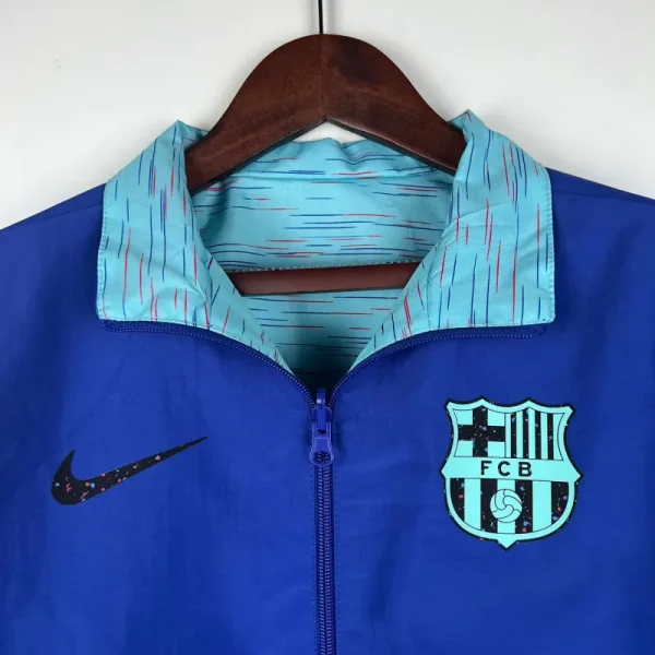 2023-2024 Barcelona Reversible Windbreaker Blue Soccer Jersey 1:1 Thai Quality