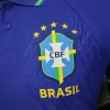 Brazil Nike Men's 2024 Slim Fit POLO Shirt - Blue