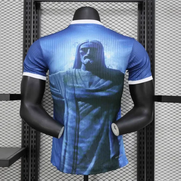 Brazil Nation 2024 Cristo Redeemer Player Edition Blue Football Jersey Shirt