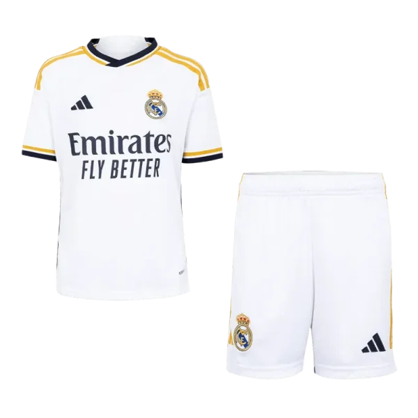 2023/24 Kids Real Madrid Home Whole Kit(Jersey+Shorts+Socks)