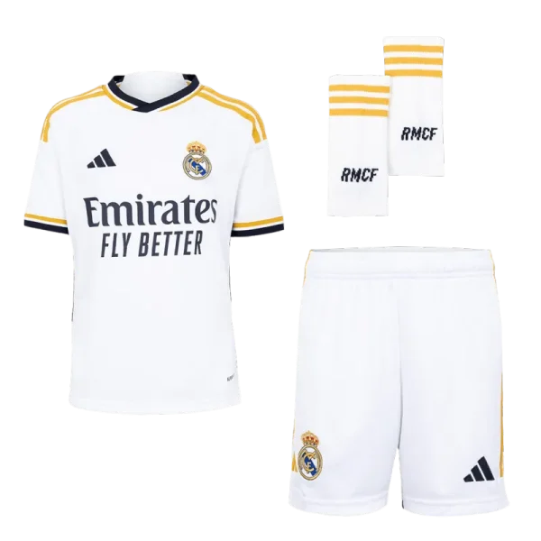 2023/24 Kids Real Madrid Home Whole Kit(Jersey+Shorts+Socks)