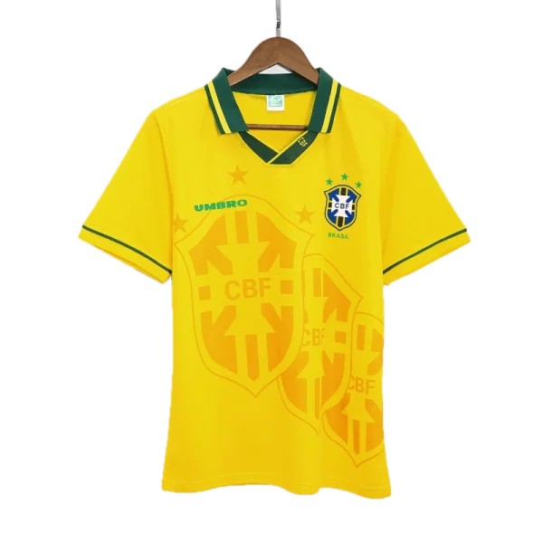 1993-94 Brazil Jersey Custom Home Soccer Retro Jersey