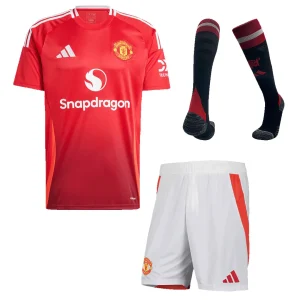 2024/25 Manchester United Home Full Kit(Jersey+Shorts+Socks)