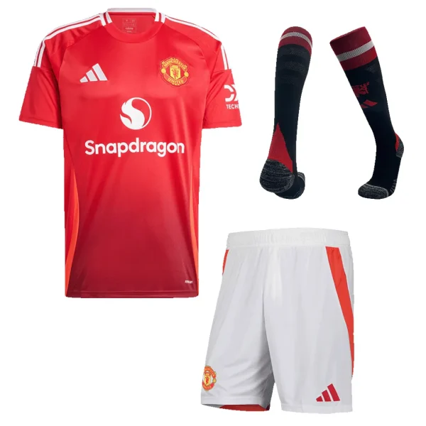 2024/25 Manchester United Home Full Kit(Jersey+Shorts+Socks)