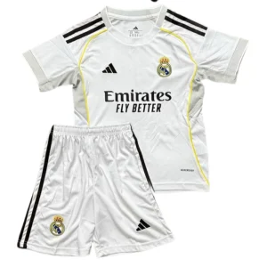 2025-26 Kids Real Madrid Home Kits Soccer Jersey