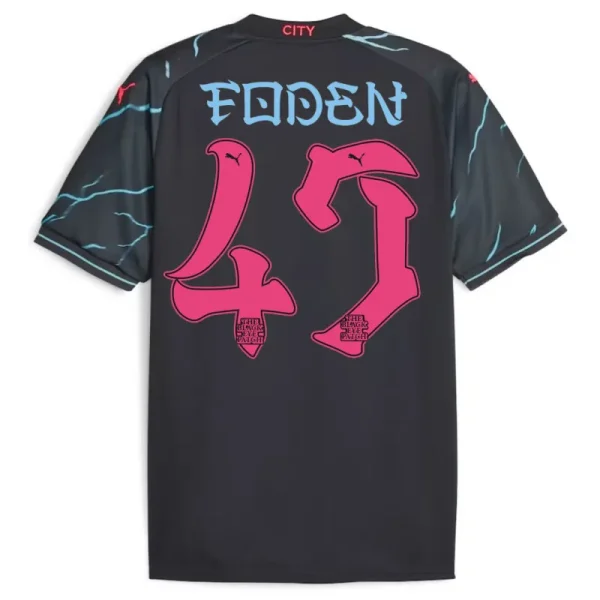 Manchester City HAALAND #9 GREALISH #10 DE BRUYNE #17 J.ALVAREZ #19 FODEN #47 Japanese Tour Printing Third Jersey 2023/24