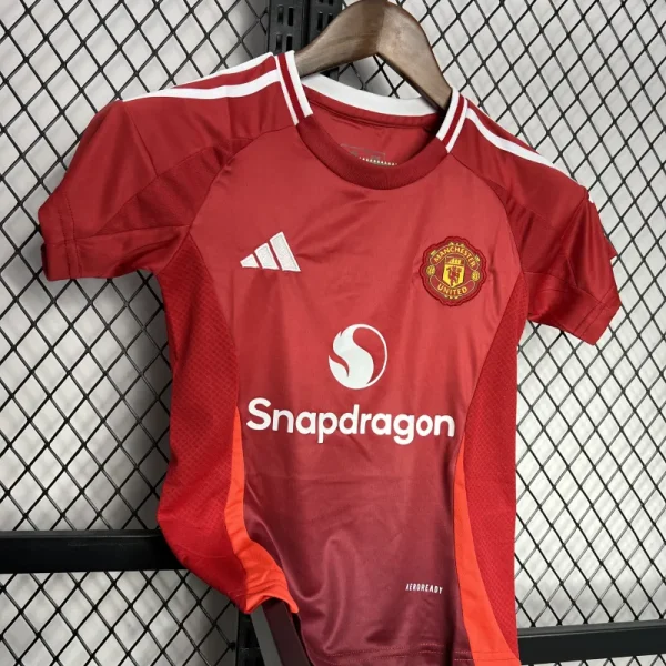 2024/25 Kids Manchester United Home Kit(Jersey+Shorts)