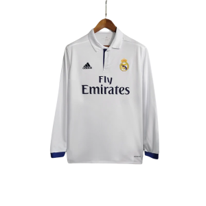 2016/17 Real Madrid Retro Long Sleeve Home Jersey