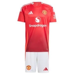 2024/25 Kids Manchester United Home Kit(Jersey+Shorts)