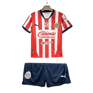 24-25 Chivas Home Soccer Kids kit Jersey+Shorts