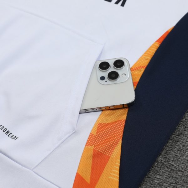 2024-25 Real Madrid Zipper Sweatshirt Kit(Top+Pants) White